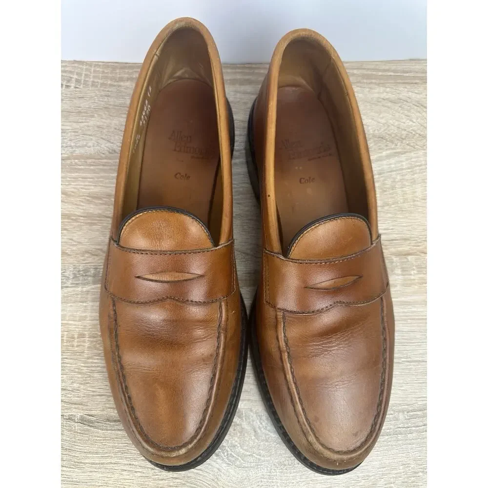 Allen Edmonds Cole Penny Loafers Brown Leather Men’s 9.5 D Made USA Dress Shoes